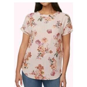 Buffalo David Bitton Women's Woven Blouse with Pocket | Ivory Blossom | Large